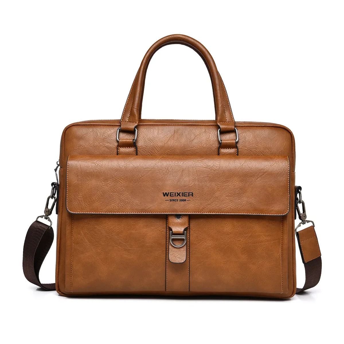 weixier sac à main en cuir vintage pour homme, imperméable, pour ordinateur portable 15,6 pouces, sac à bandoulière pour voyage d'affaires et travail