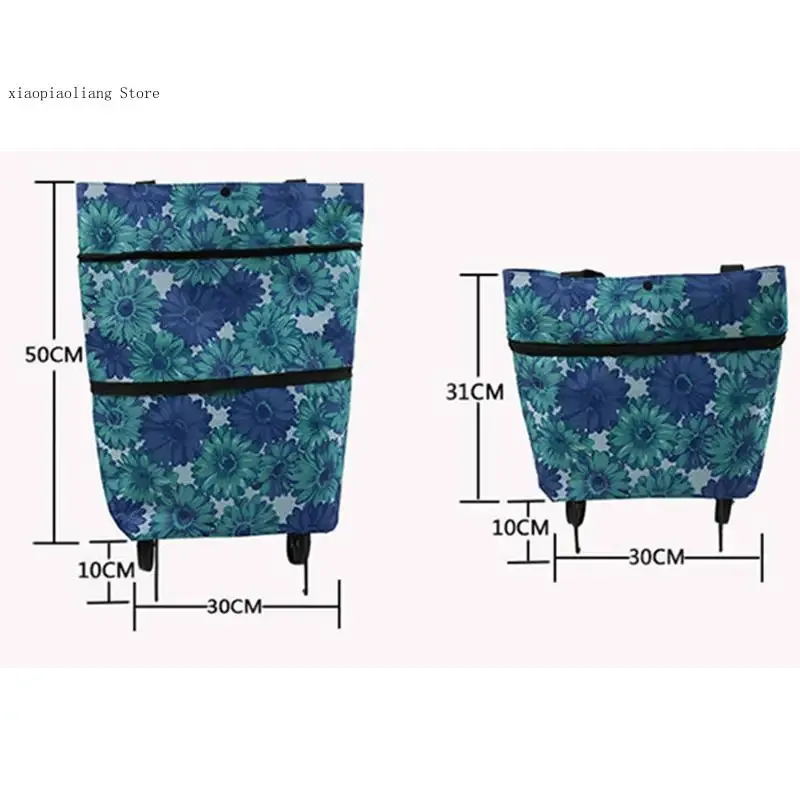 sac à roulettes, sac à roulettes, sacs à provisions pliants, achat de légumes, paquet de traction, petit chariot à traction, organisateur de courses portable