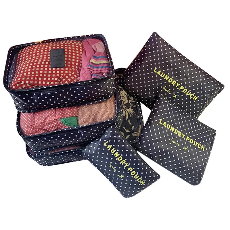 lot de 6 sacs de rangement de voyage pour vêtements, organisateur de garde-robe, pochette de valise, sac de rangement de voyage, étui pour chaussures, sac de rangement pour vêtements