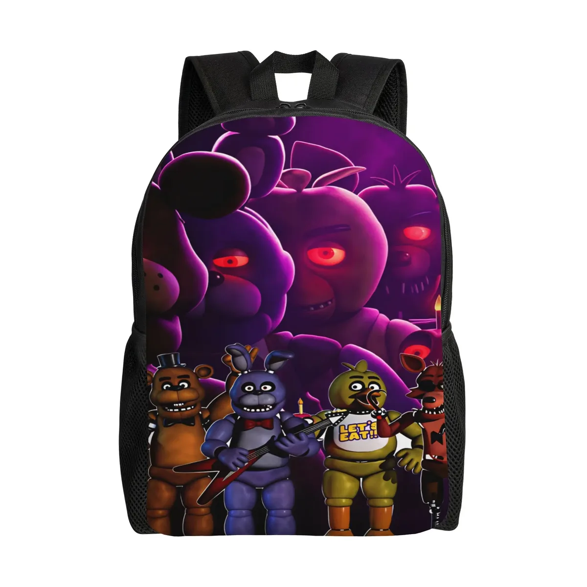 sac à dos fnaf horror game pour hommes, grands sacs à dos en polyester, sacs décontractés pour lycée, sac à dos de voyage personnalisé