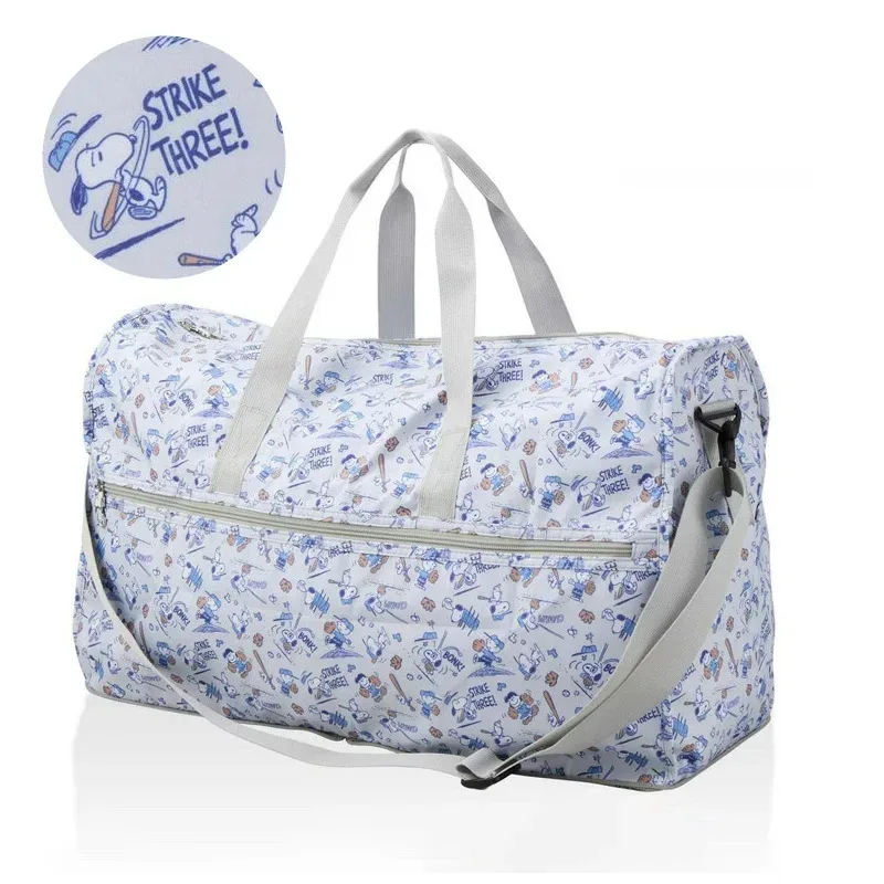 nouveau sac de voyage pliable léger et imperméable de grande capacité 38l, sac de voyage décontracté à motif snoopy, sac à main d'extérieur
