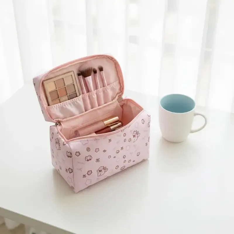 sacs de maquillage pour chatons avec poignée, sac de rangement cosmétique souple de voyage, trousse à crayons portable à imprimé mignon, pochette de toilette, cadeau