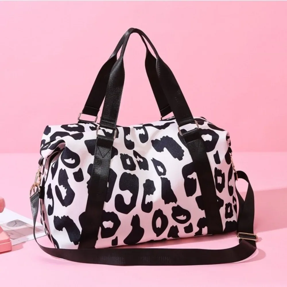 sac de sport oxford imprimé léopard, sac multifonctionnel à porter sous le bras, sac à bandoulière de fitness, sac fourre-tout, sac à main de grande capacité, sac de plage