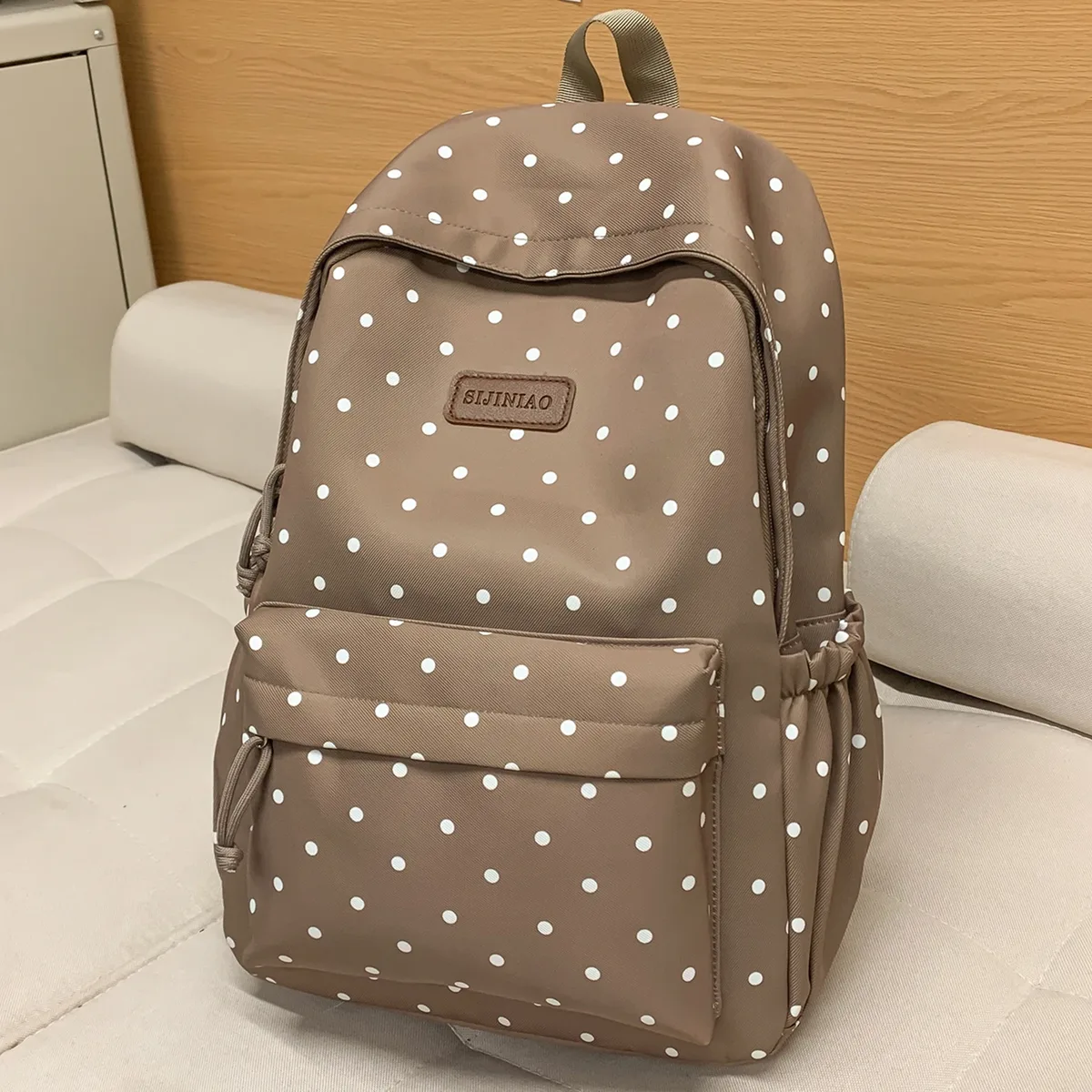 sac à dos pour ordinateur portable à pois mignon, grande capacité, sac de voyage, cartable pour étudiantes du primaire et du collège