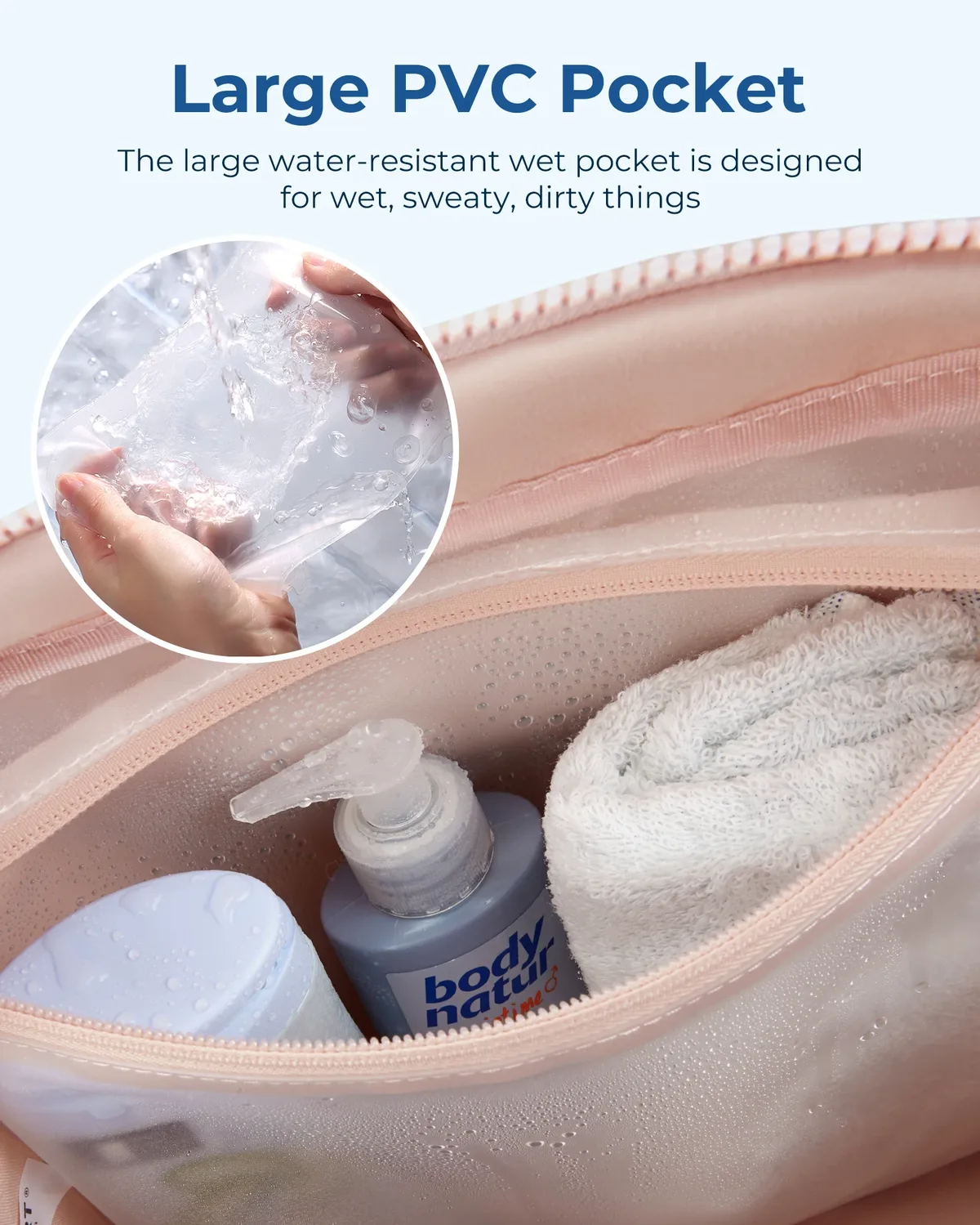 bagsmart sac polochon de voyage sac de sport pour femme avec poche humide sac à bandoulière pour week-end sacs de plage imperméables