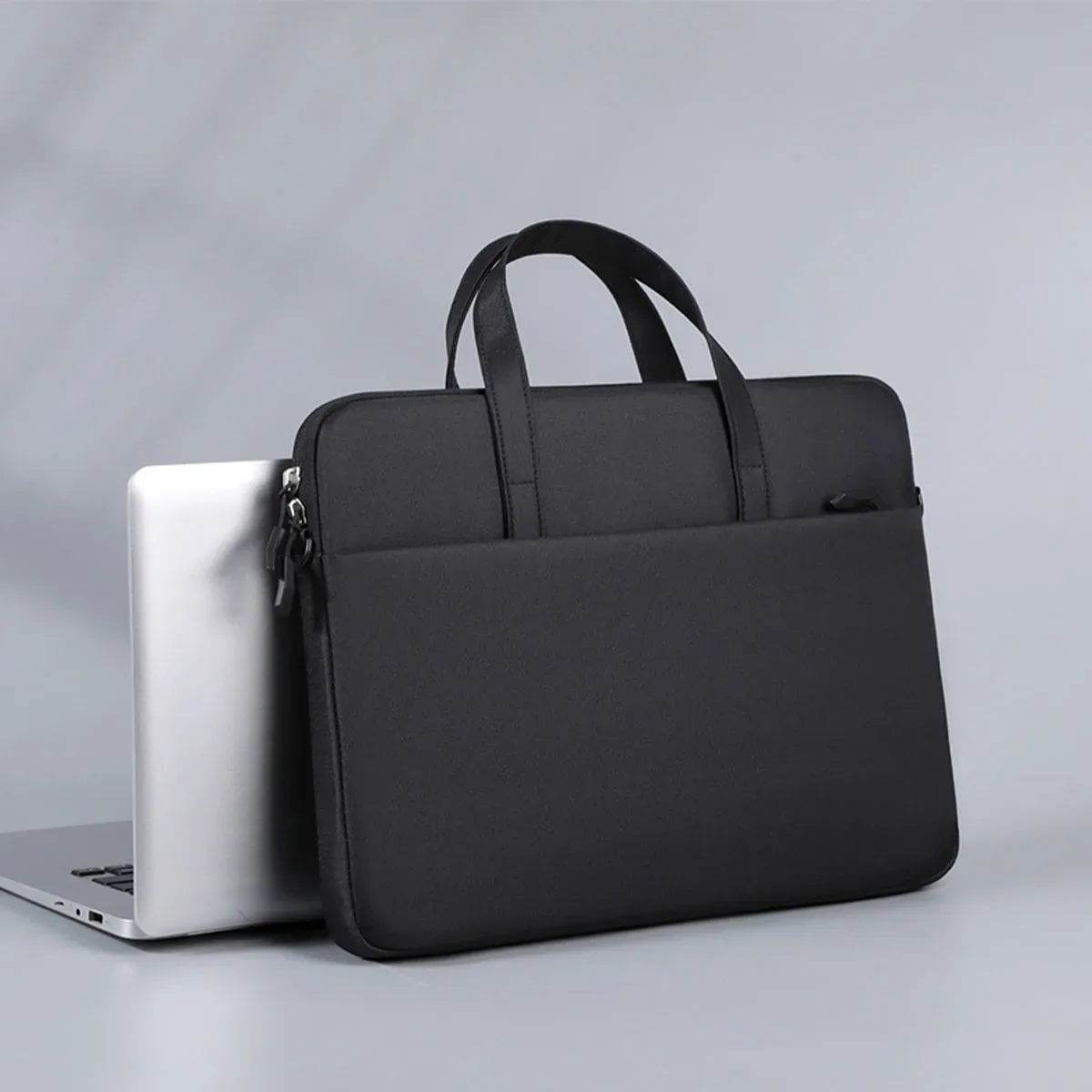 sac pour ordinateur portable léger et antichoc, imperméable, multi-poches, à porter à la main ou en bandoulière, avec sangle détachable, idéal pour le travail