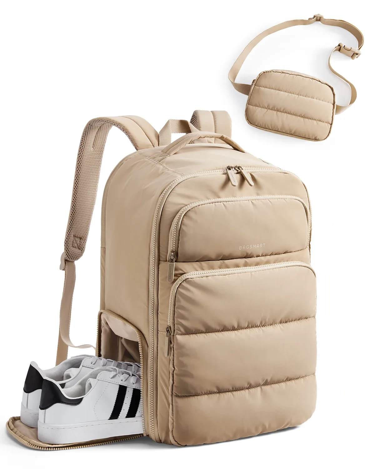 bagsmart 35l sac à dos de voyage pour hommes 17.3 pouces sac à dos de transport approuvé au vol résistant à l'eau sac à dos décontracté pour les femmes