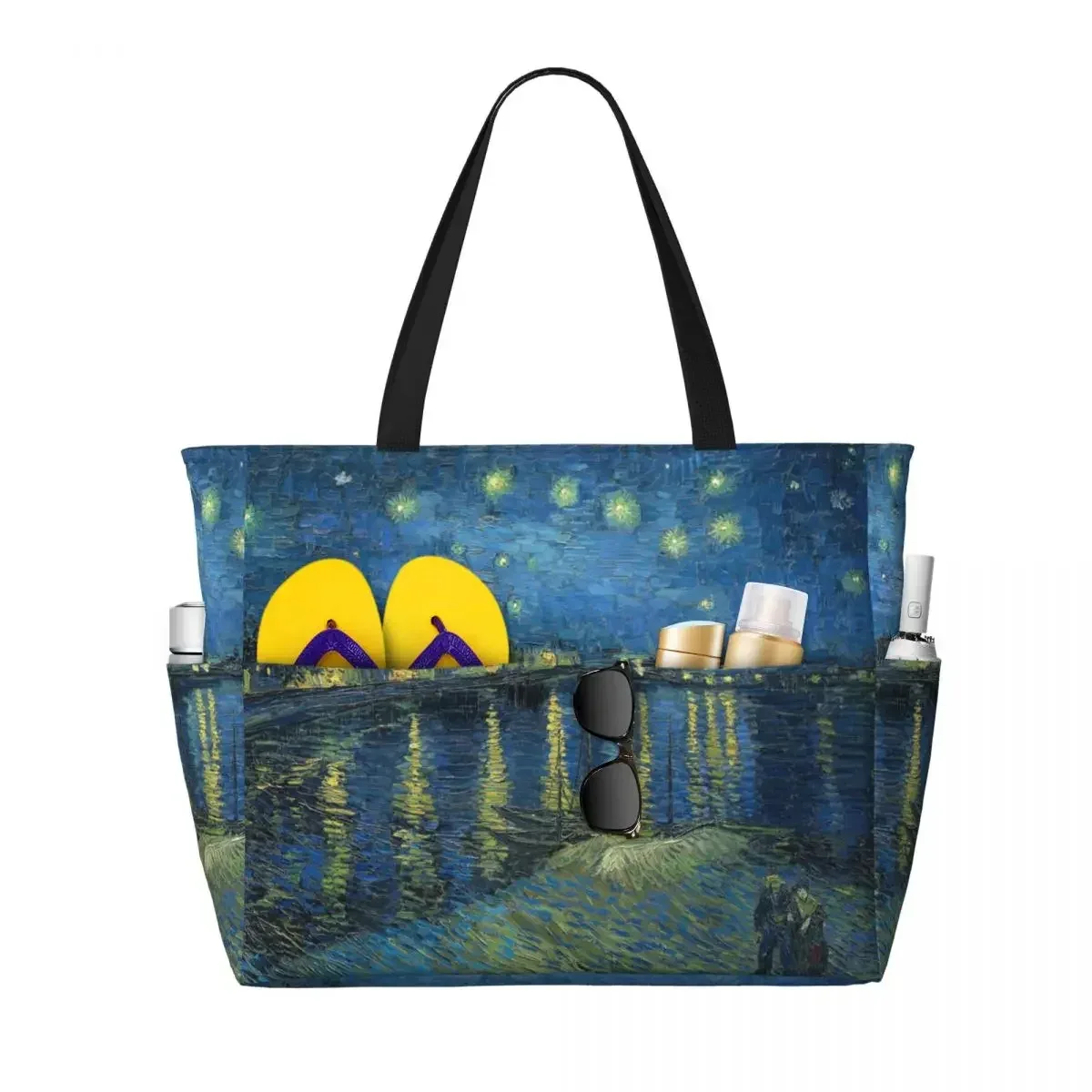 sac fourre-tout personnalisé van gogh fleurs d'amande femmes grande capacité fleurs peinture salle de sport plage sacs de voyage
