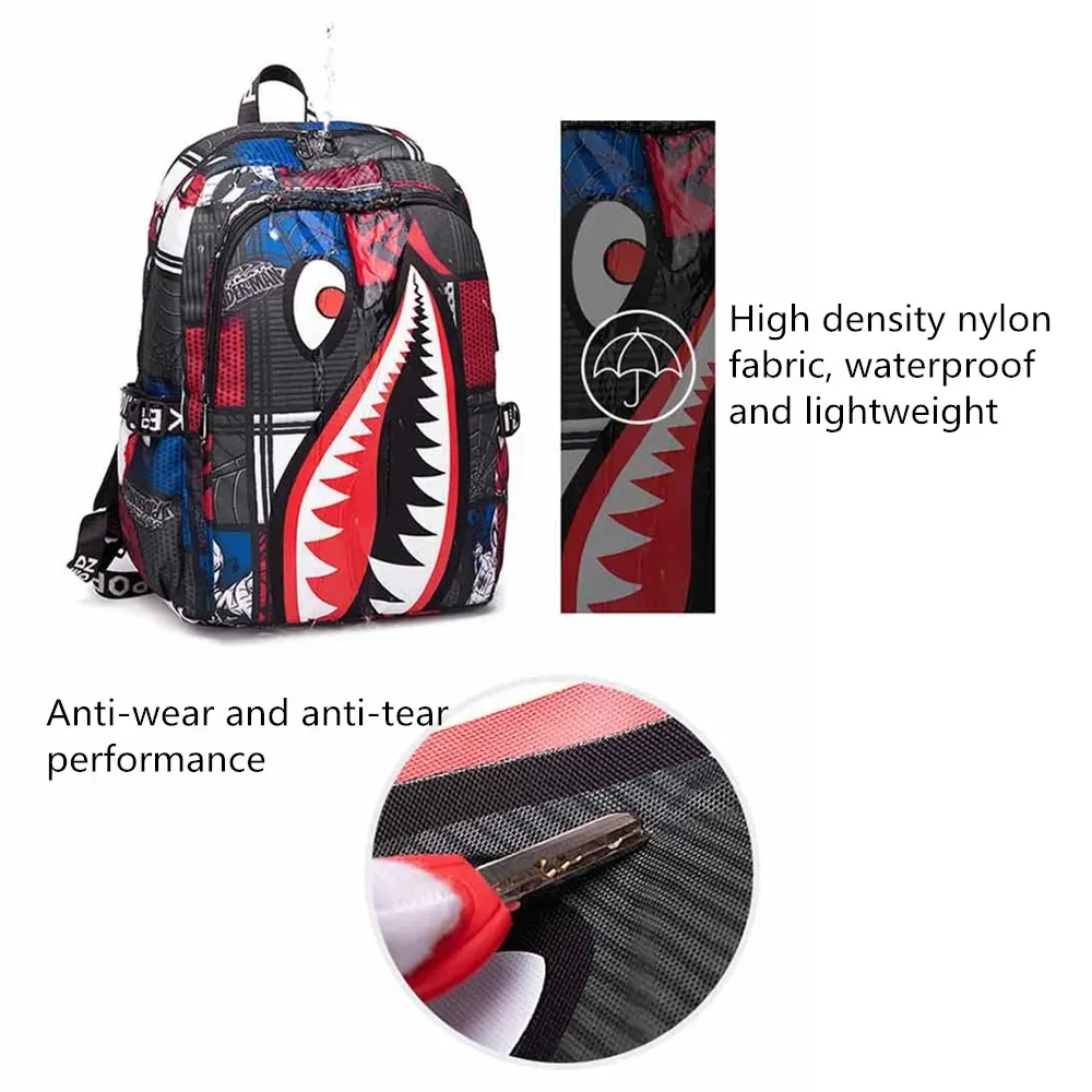 sacs à dos impressions de bouche de décodage cool, sacoches d'université solomon pour garçons, cartables unisexes, sacs imperméables pour étudiants, sacs de grande capacité