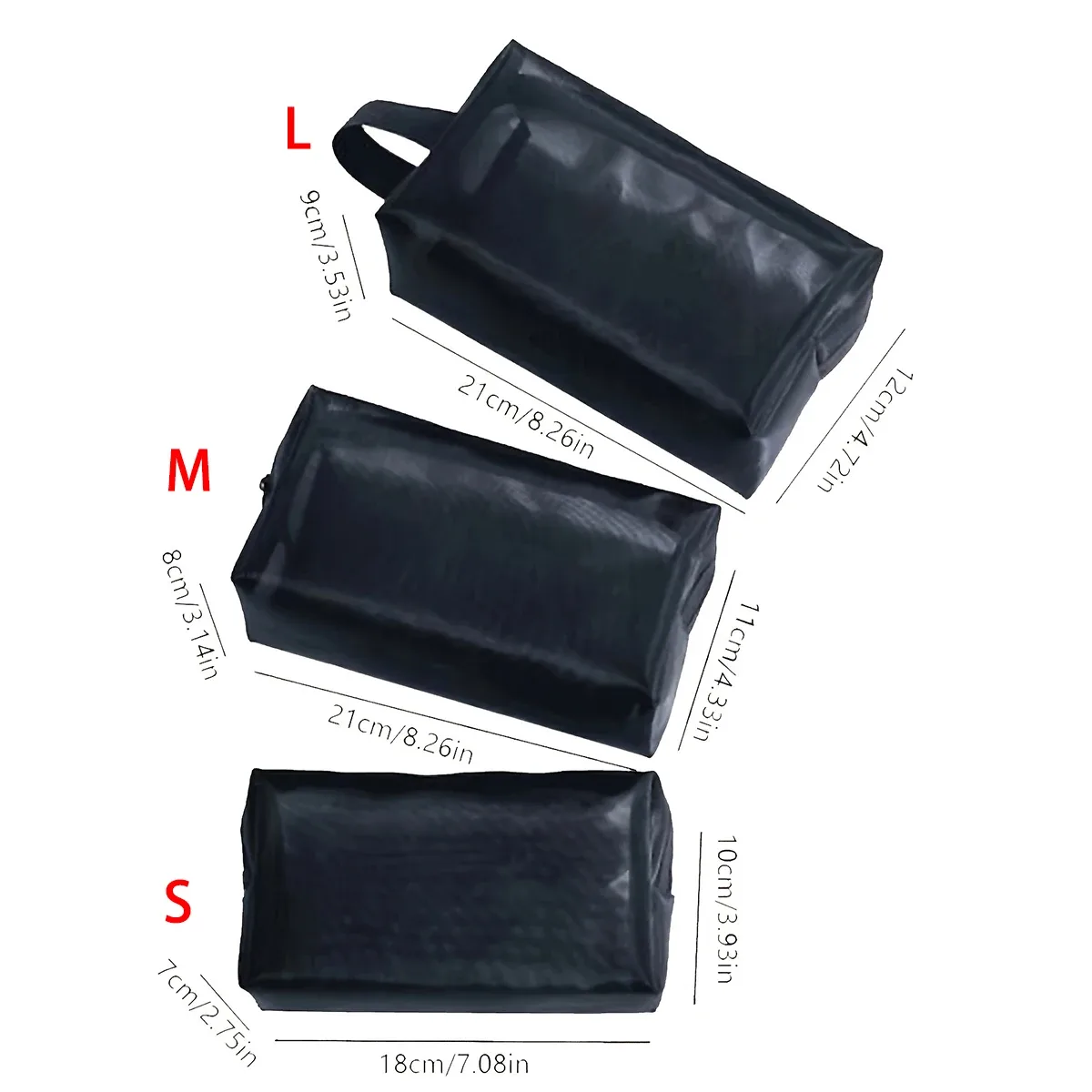 sac à cosmétiques de voyage en maille noire, 1 pièce, sac de maquillage à fermeture éclair pour femmes, trousse de toilette de lavage, organisateur de maquillage, pochette de rangement portable