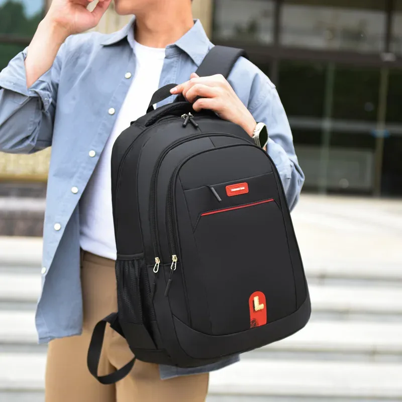 sac à dos de voyage à la mode de grande capacité pour hommes, sac d'étudiant, sac pour ordinateur portable simple, sacs à double épaule pour ordinateur portable d'affaires