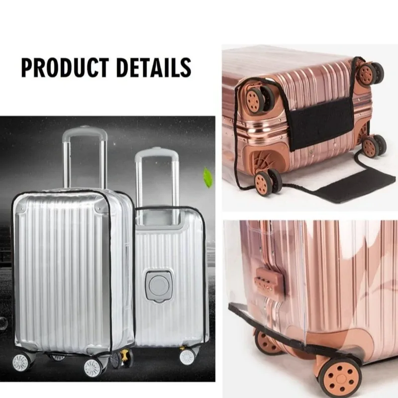 housse anti-poussière pour valise à roulettes, imperméable, en pvc transparent, protection transparente pour bagages, manchon de voyage anti-poussière