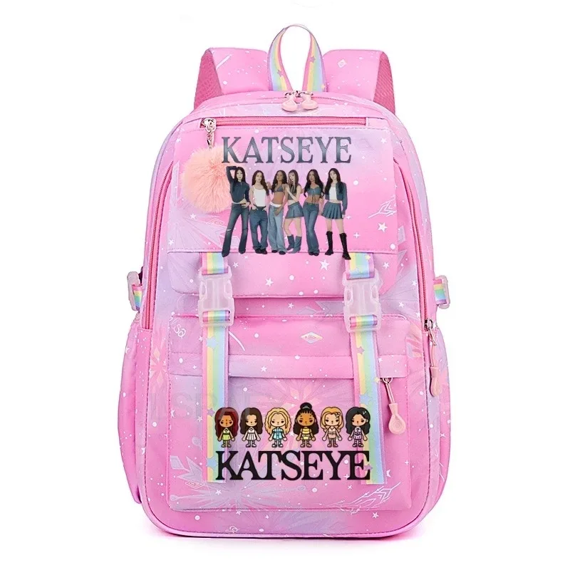 nouveau sac à dos katseye pour femme, grande capacité, sac à dos d'université tendance, sacs d'école pour ordinateur portable, sacs de voyage pour filles, yk2