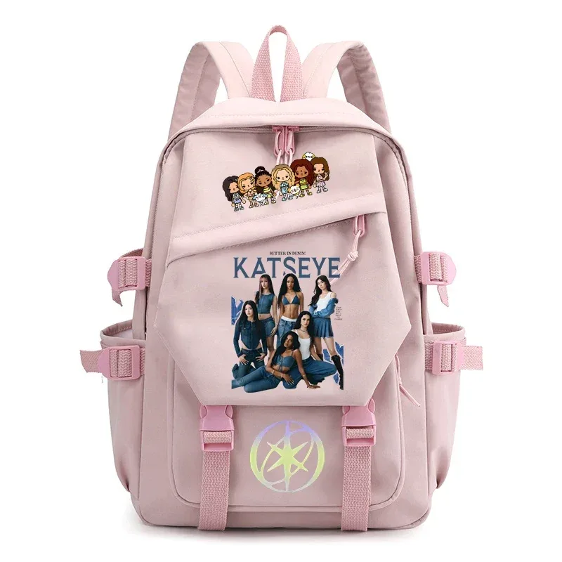 sac à dos kpop katseye pour étudiants, sacs d'école multifonctionnels de grande capacité, sac à dos de voyage pour femmes, sac à dos d'extérieur pour adolescentes