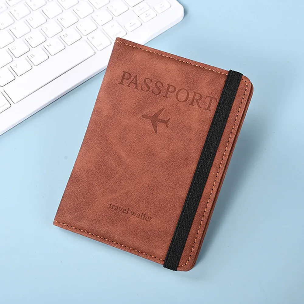 porte-passeport, couverture de passeport avec emplacement pour cartes de crédit, étui portefeuille pour passeport, indispensable pour les voyages, blocage rfid, en cuir, pour voyage a