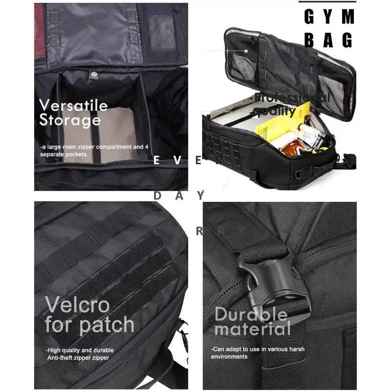 grand sac de sport 3 en 1 de 80l pour homme et femme, accessoire de voyage, de sport, de sport, de sport, d'entraînement