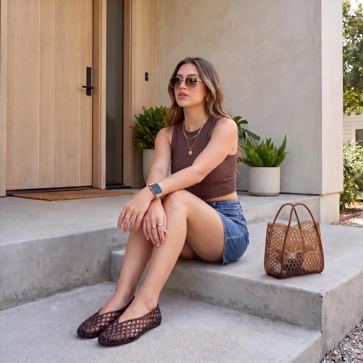 sacs fourre-tout kizzy clear jelly pour femmes, sac de plage léger et imperméable avec dessus ouvert et découpe en treillis