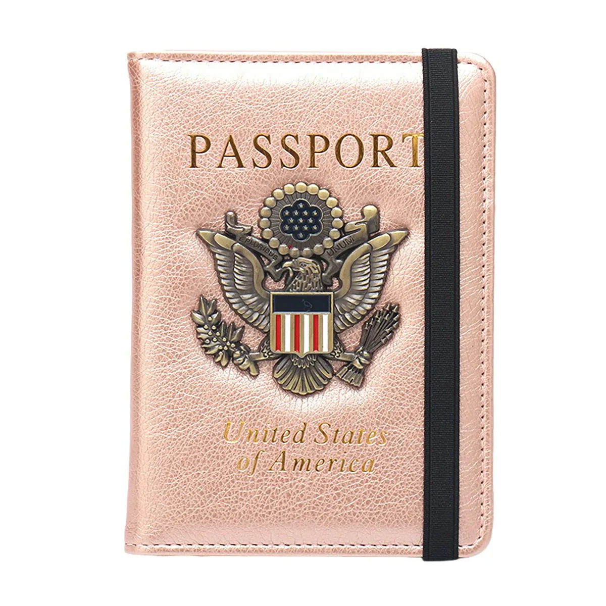porte-passeport rfid pour voyage, étui de passeport étanche avec badge métallique 3d, portefeuille portable pour cartes bancaires