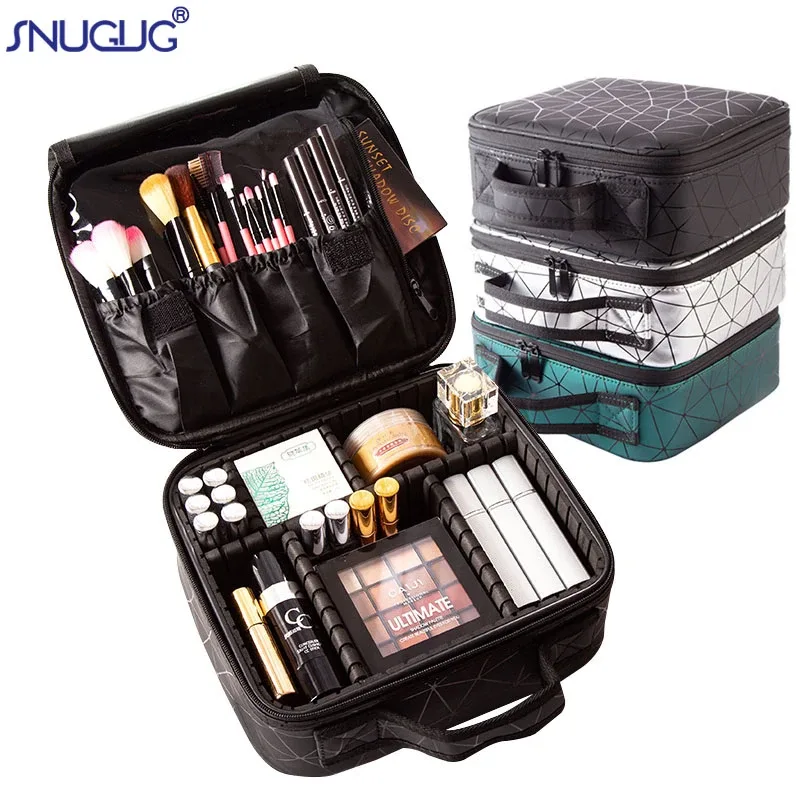 trousse de maquillage professionnelle de marque féminine, organisateur de cosmétiques d'esthéticienne à la mod