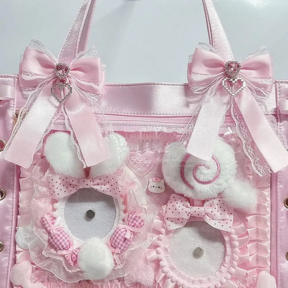 kit de nœud papillon en ruban pour itabag, ruban doux, nœud en dentelle, cœur, diamant, clip gir llolita, sac à dos, breloque, décoration, accessoires de sac