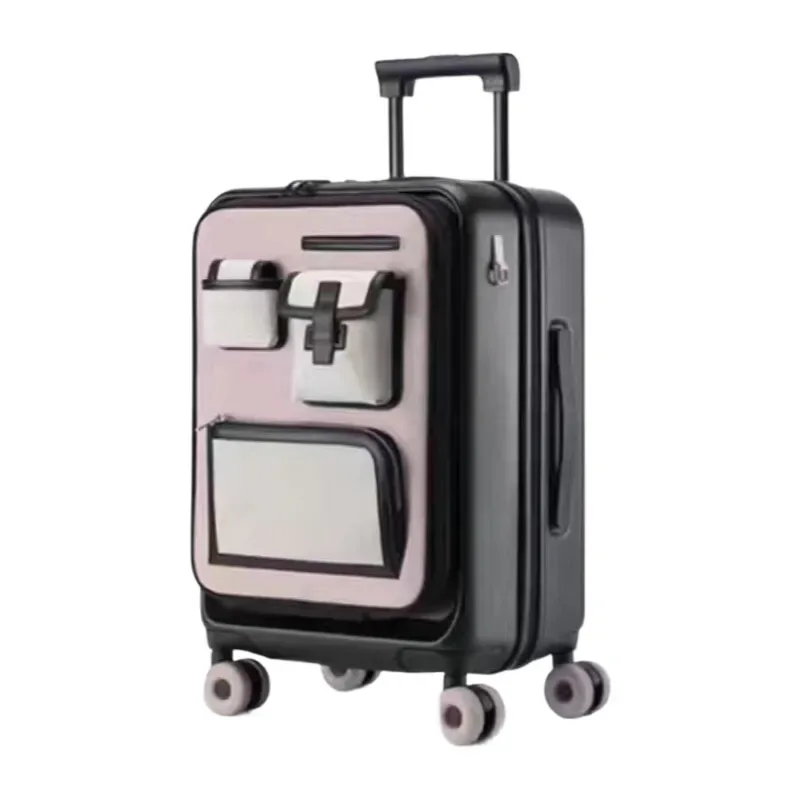 valise à main extensible à ouverture frontale de 20 pouces, avec roulettes et serrure tsa, bagage d'affaires au design de luxe