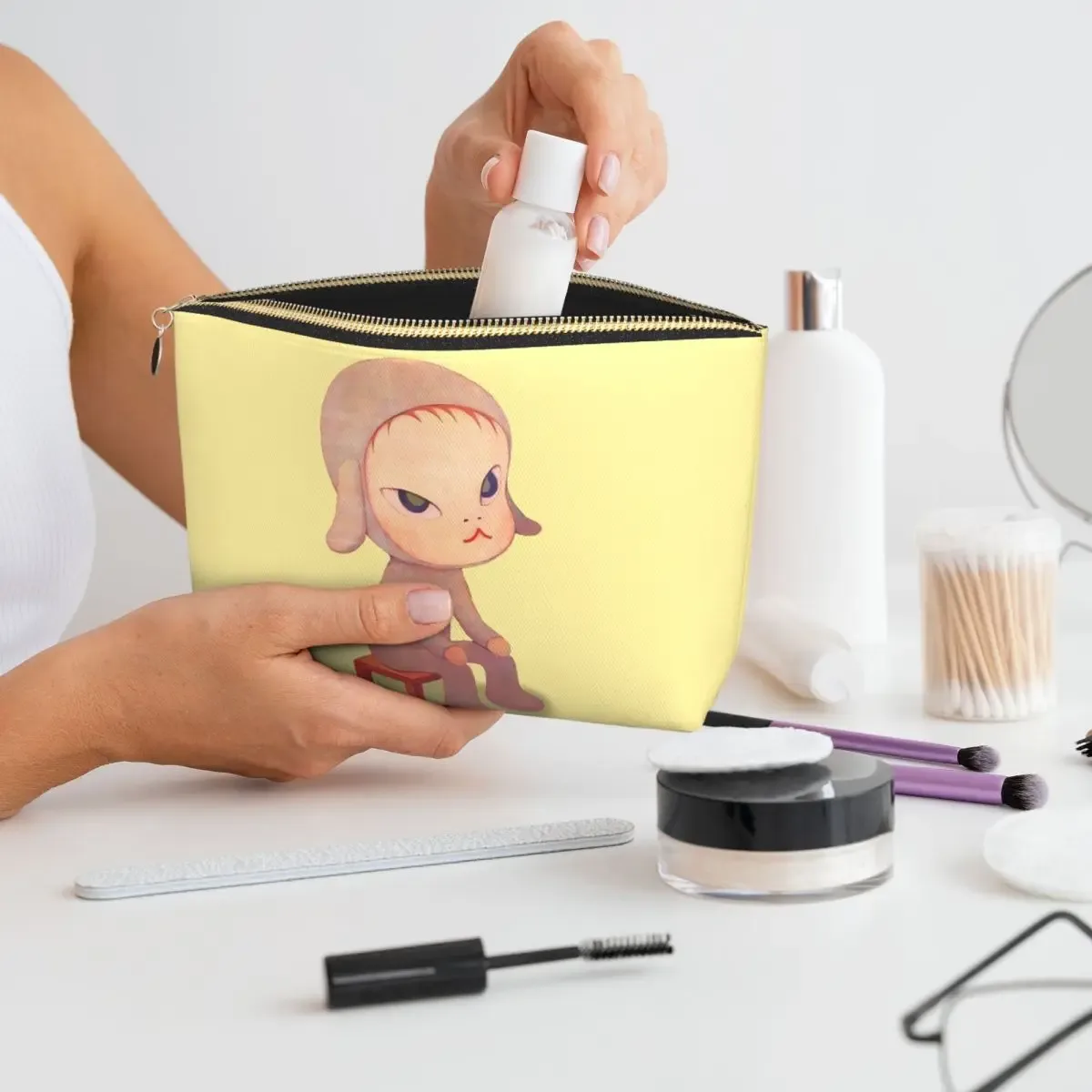 Yoshitomo Nara (9) Sac à cosmétiques pour femme, pochette de rangement de maquillage de voyage, trousse de rangement de toilette, étui Dopp