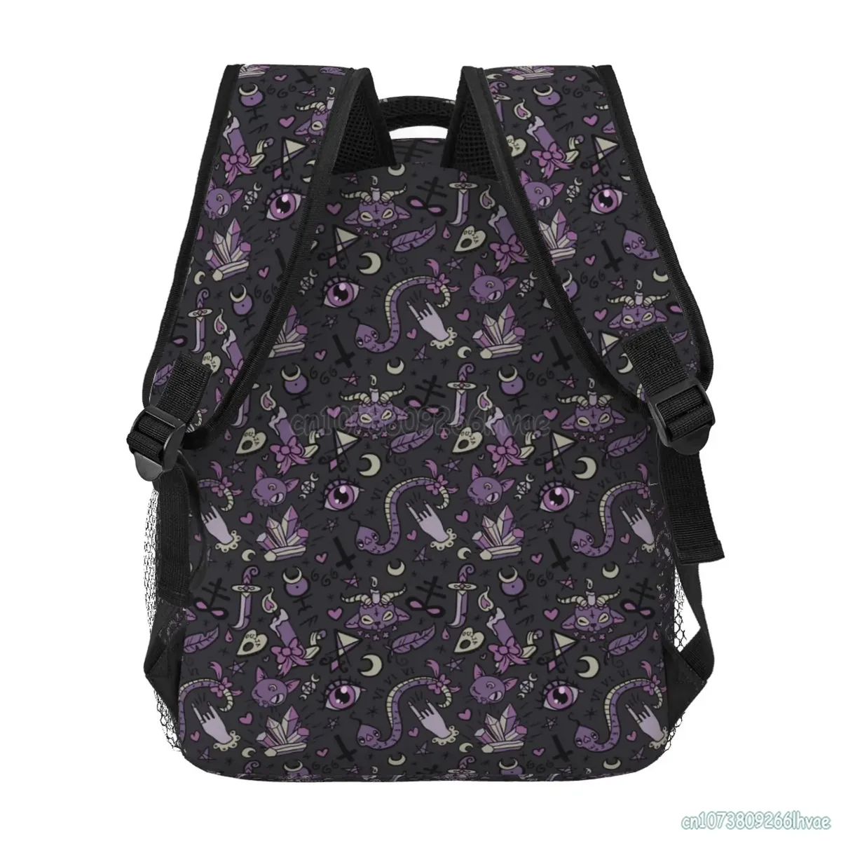 sac à dos scolaire étanche de grande capacité pour garçons et filles, sacs à dos de voyage, sacs à dos pour ordinateur portable, violet, noir, gothique, effrayant