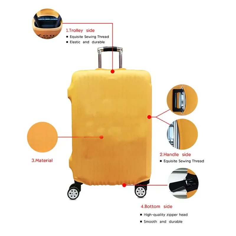 juste de valise de voyage 3d en tissu élastique, housse de protection pour bagages, housse épaisse pour valise à roulettes, accessoire de voyage, avion, 18-32 pouces