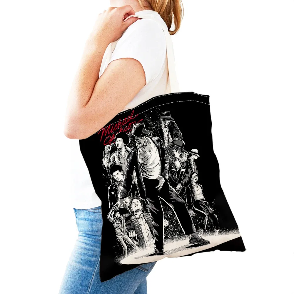 sacs à main michael jackson lady, double impression, super star, sac fourre-tout pour femme, léger, album, sac à main pour fille