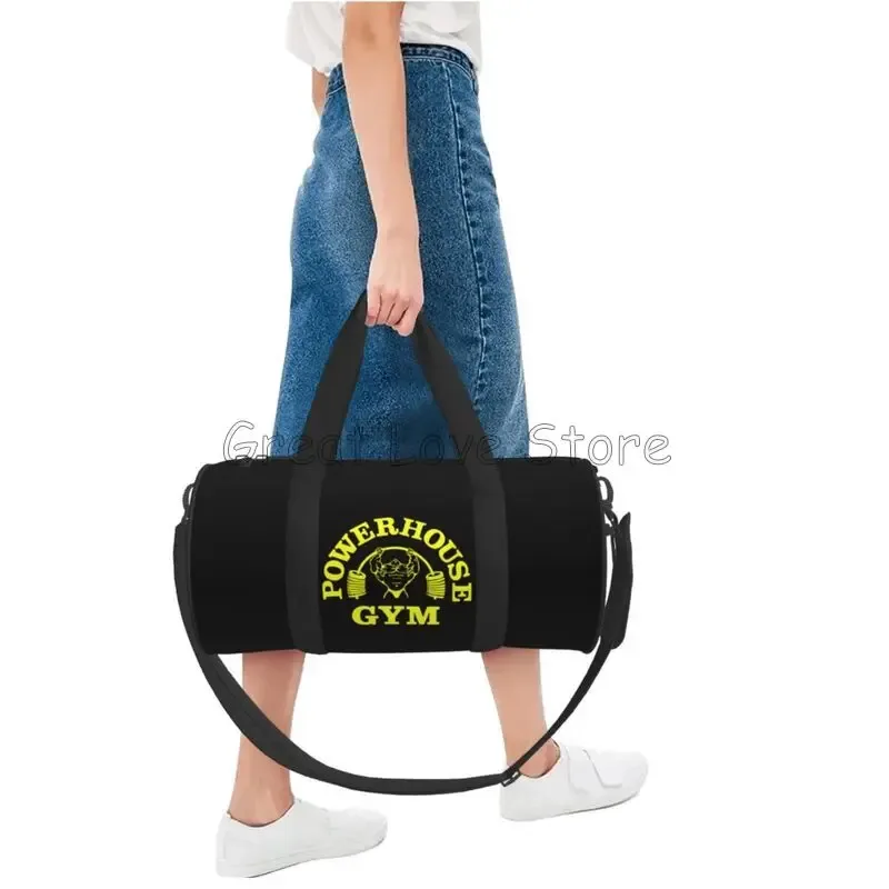 sac de voyage rond imprimé powerhouse gym, sac de week-end, sac de nuit, sac à main portable, sac de sport imperméable pour le yoga, la gym et les sports