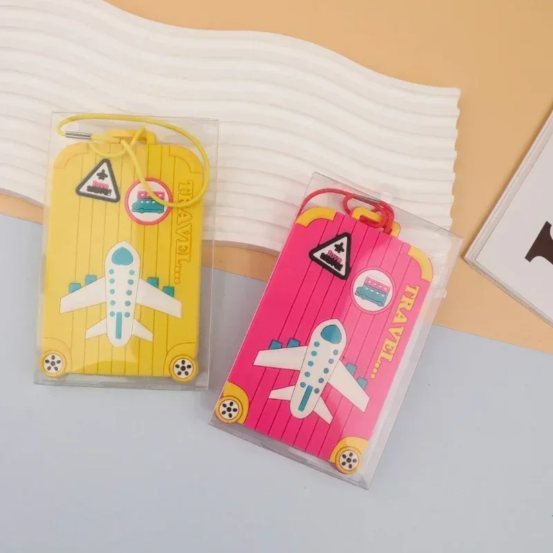 nouvelles étiquettes de bagages en pvc accessoires de voyage étiquettes de valise en silicone style de mode étiquette de voyage portable en silicone porte-adresse d'identification