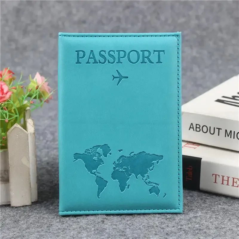 housse de passeport en cuir pu pour hommes et femmes, organisateur, porte-cartes de protection, couvertures de documents d'identité, étui de passeport de voyage, 1 pièce【smq】
