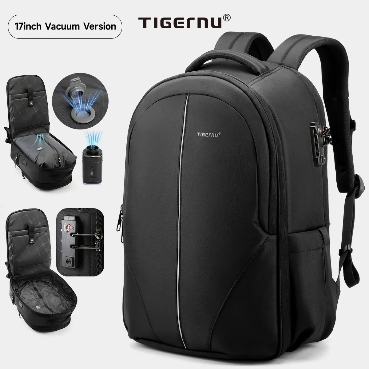 tigernu sacs à dos de voyage 14-15.6-17 ''sac à dos pour ordinateur portable pour hommes tsa sac à dos antivol sacs à dos en nylon sac pour cartable sac à dos