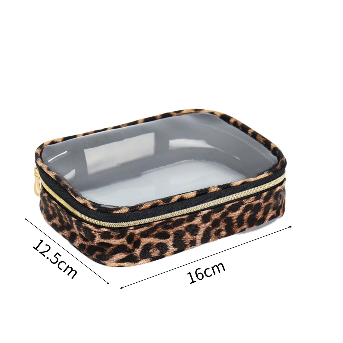 1/3 pièces transparent imprimé léopard sac de maquillage grande capacité étanche clair sac cosmétique voyage maquillage cosmétique organisateur fermeture éclair