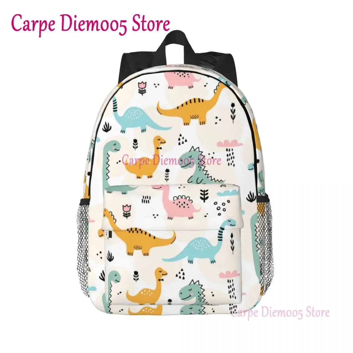 Sac à dos de dessin animé drôle de dinosaure pour hommes et femmes, sac à livres de base, sac pour étudiants, sac pour ordinateur portable manga, école