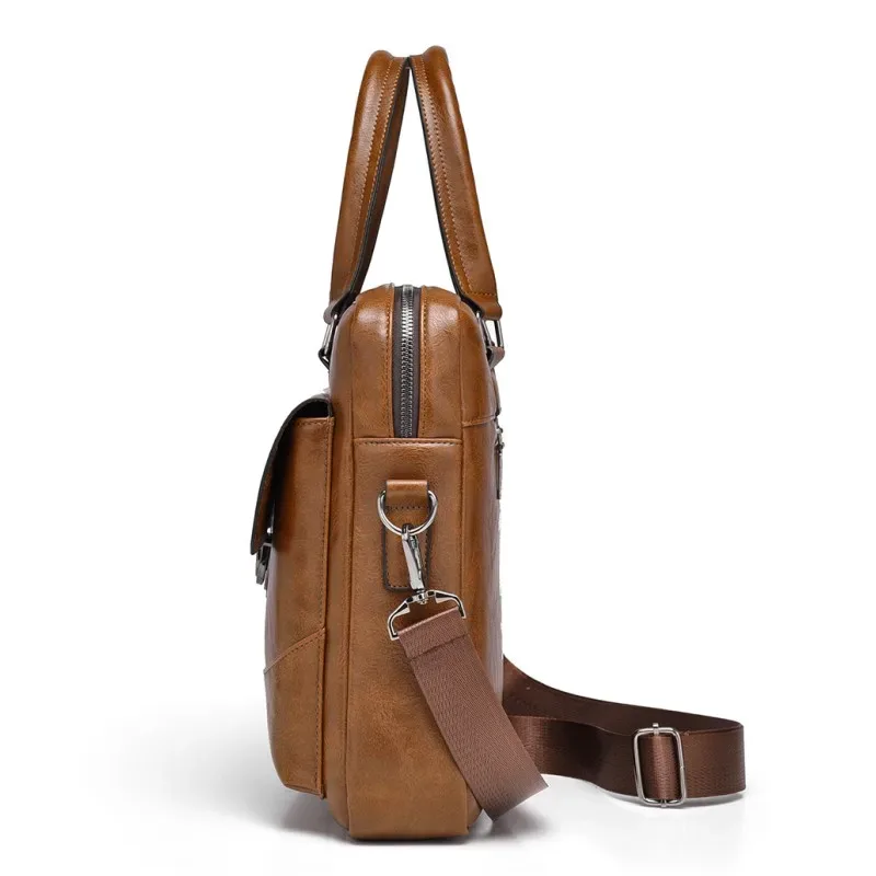 porte-documents pour hommes, sac à bandoulière en cuir pu de bonne qualité, sacoches imperméables, sac à main de bureau pour ordinateur portable