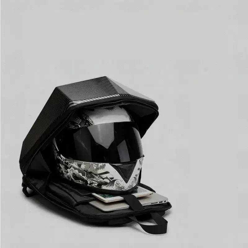 sac à dos à coque rigide pour motocycliste pour homme, équipement d'équitation, fibre de carbone, imperméable, facile, respirant, casque