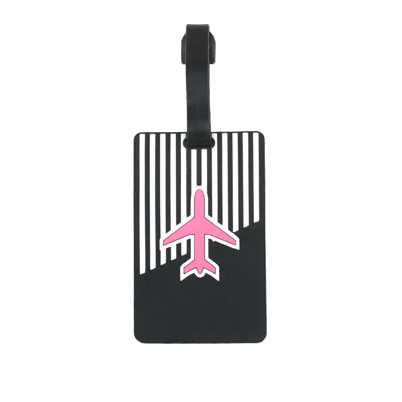 étiquette de bagage en pvc avec animaux de dessin animé, 1 pièce, pour femmes et hommes, accessoires de voyage de vacances, étiquettes de valise, nom, identification, adresse, étiquettes de bagage de voyage