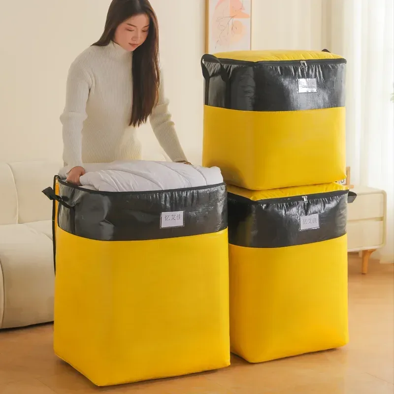 sac de déménagement de grande capacité, sac à bagages épais et écologique, sac tissé imperméable, sac de rangement résistant à l'usure