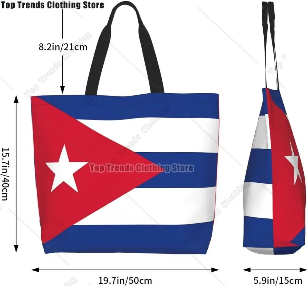 sac fourre-tout drapeau cubain pour femmes et hommes, grands sacs de courses réutilisables pour la plage, les voyages, la salle de sport, le yoga