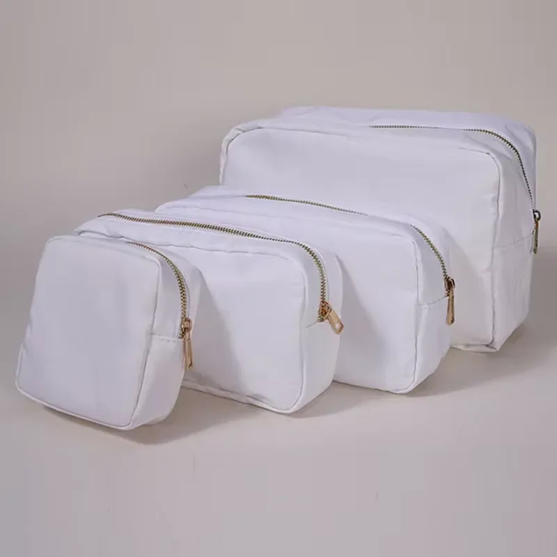 trousse de maquillage en nylon personnalisée avec fermeture éclair, sacs de voyage, trousse de toilette étanche, trousse de maquillage en poudres, 17 couleurs, s, m, l, xl