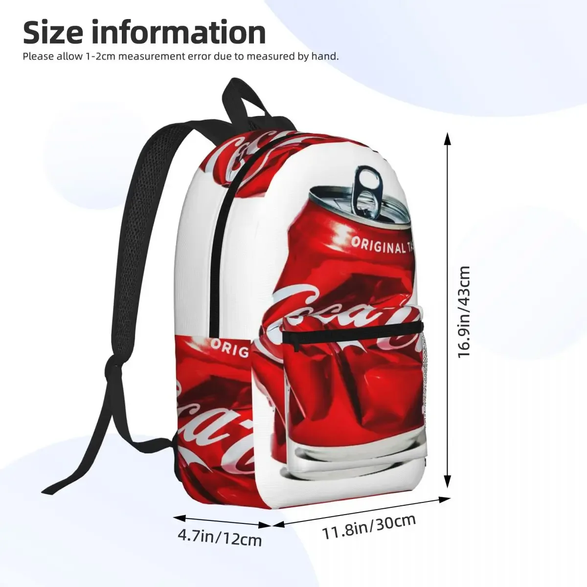 sac à dos coca cola pour étudiants, sac d'école, sac à dos de randonnée, sac à dos de voyage pour garçons et filles, sac à bandoulière