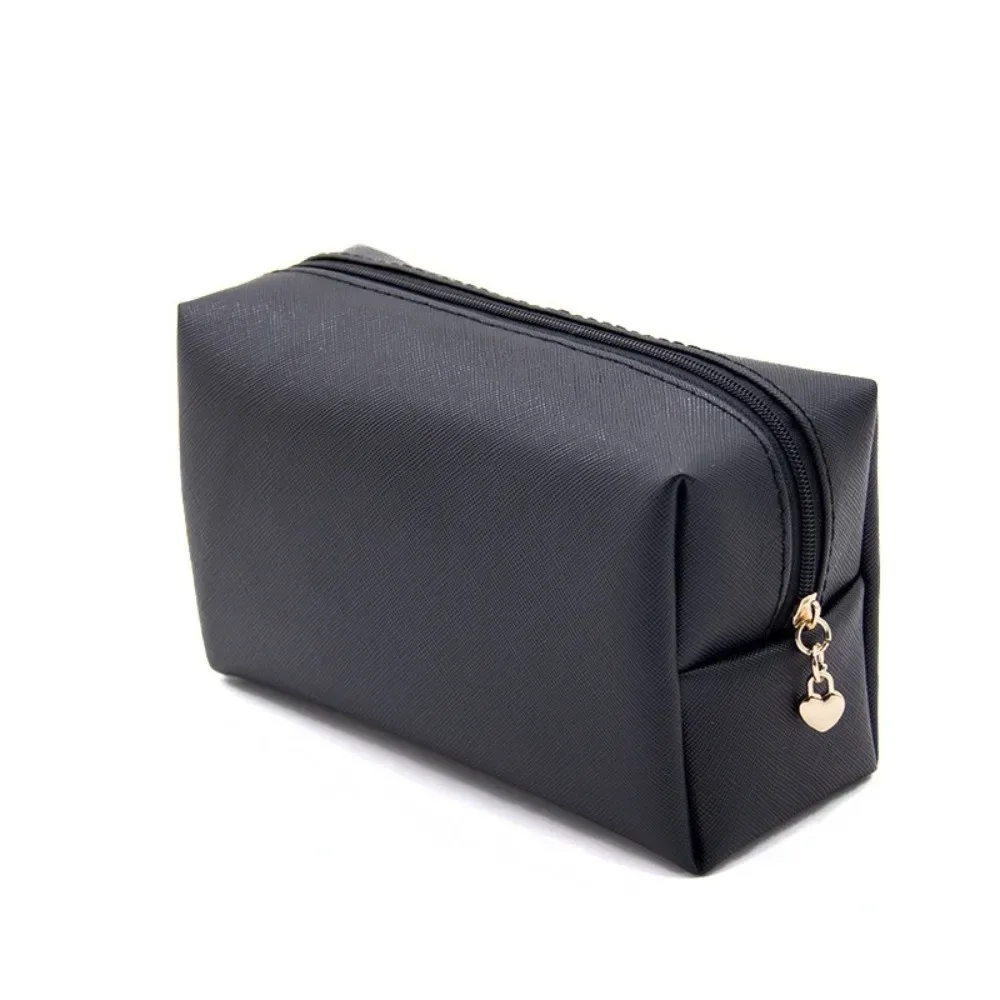 nouvelle trousse de maquillage en cuir pu imperméable grande capacité, trousse de toilette avec fermeture éclair, sac de rangement pour femmes et hommes