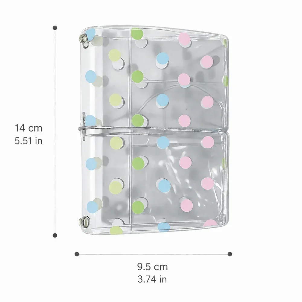 porte-passeport durable à pois avec bande élastique, couverture transparente pour carnet tn, étui de passeport portable transparent pour voyage