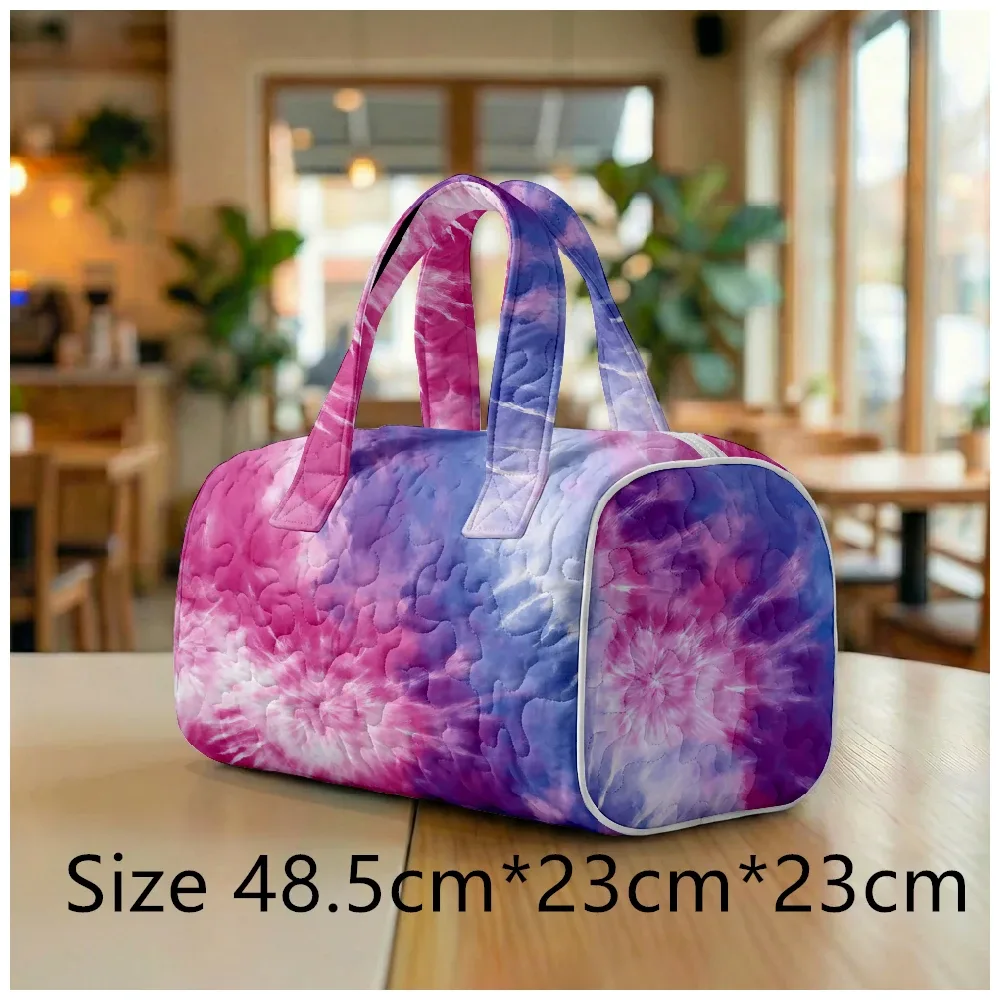 sac fourre-tout matelassé tendance pour femmes, motif tie-dye et marbré, sac à bandoulière grande capacité, sac à main pour les voyages, le shopping, la plage, la salle de sport