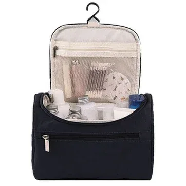 sac de maquillage esthétique en tissu oxford imperméable avec crochet de suspension portable pour femmes, sac de voyage de grande capacité pour organiser les cosmétiques