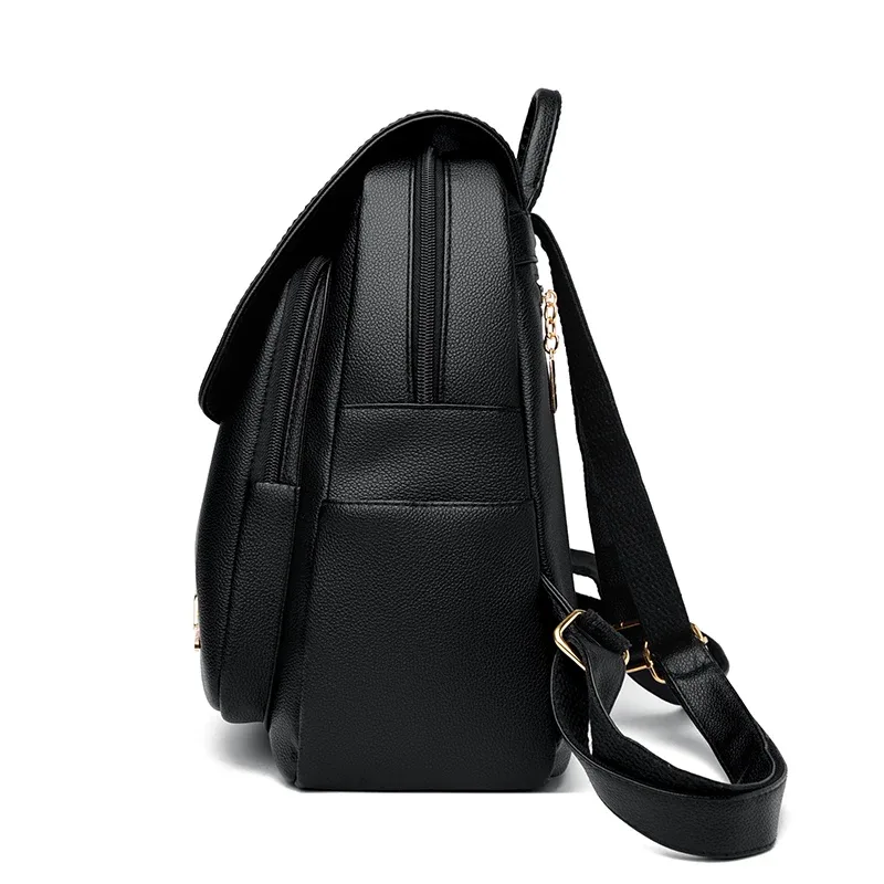 sac à dos antivol en cuir souple de grande capacité pour femme, sac à dos étudiant, designer, haute qualité, simple, mode, lancé