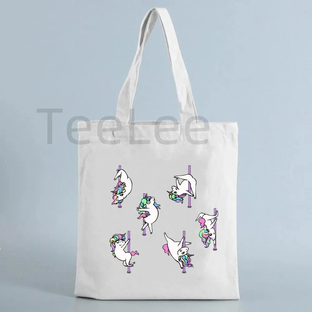 sac fourre-tout drôle de pôle danse, sacs licorne kawaii avec livraison gratuite, sac de shopping réutilisable, fourre-tout en toile animale, sacs à main à la mode, cadeau