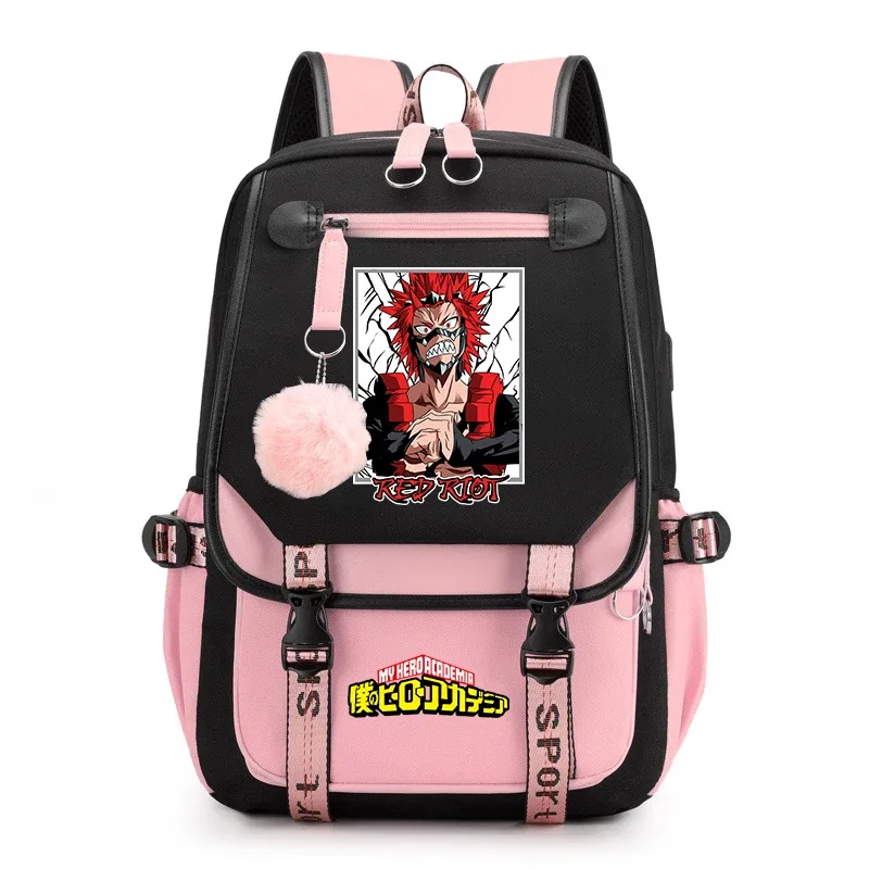 sac à dos d'étudiant imprimé my hero academia, léger et décontracté, pour filles, pour l'école et les voyages