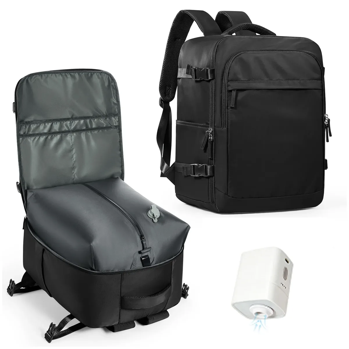 sac à dos sous vide, sac à dos de voyage pour cabine d'avion 45 x 36 x 20 pour bagages à main easyjet, sac de voyage pour ordinateur portable pour hommes et femmes
